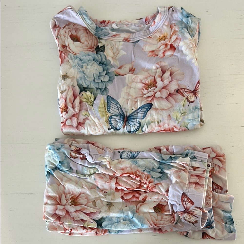 Posh Peanut Floral Pajama Set with Butterflies